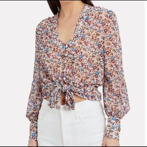 NWOT The East Order ruffle floral blouse